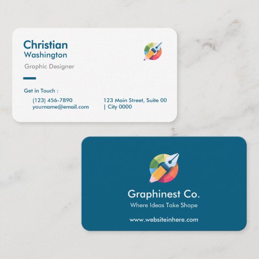 Professioneel Creatief Graphinest Co Ontwerper Str Visitekaartje (Voorkant / Achterkant)