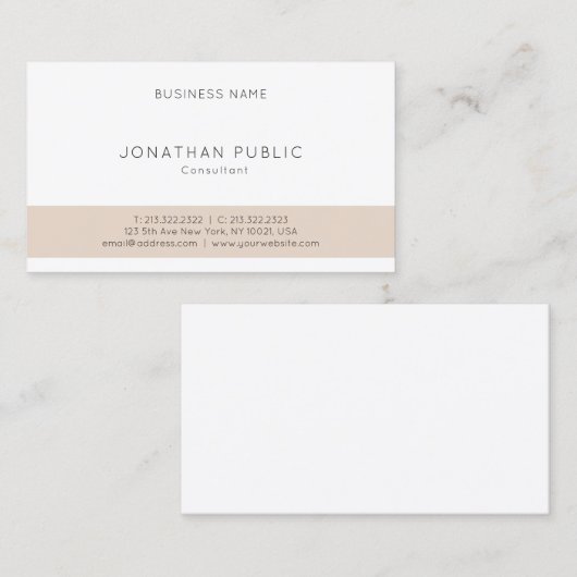 Professioneel Creatief Minimalistisch Modern Monog Visitekaartje (Voorkant / Achterkant)