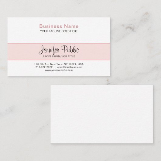 Professioneel Creatief Ontwerp Elegant Roze Modern Visitekaartje (Voorkant / Achterkant)