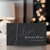 Professioneel Cursief Script Zwart Visitekaartje