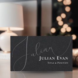 Professioneel Cursief Script Zwart Visitekaartje