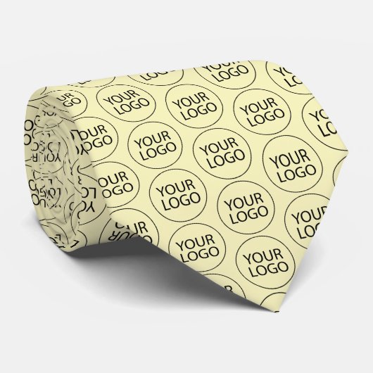 Professioneel Custom Company Logo Business Yellow Stropdas (Opgerold)