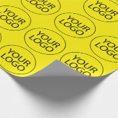 Professioneel Custom Company Logo Zakelijk geel Cadeaupapier (Hoek)