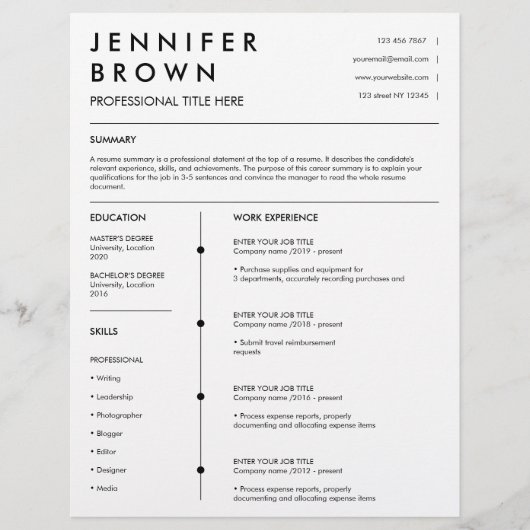 Professioneel cv-template modern cv (Voorkant)