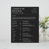 Professioneel cv-template modern cv zwart (Staand voorkant)