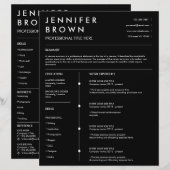Professioneel cv-template modern cv zwart (Voorkant / Achterkant)