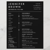 Professioneel cv-template modern cv zwart (Achterkant)