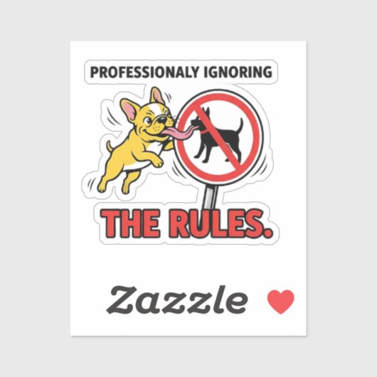Professioneel de Regels Negeren Grappige Franse Bu Sticker (Vel)