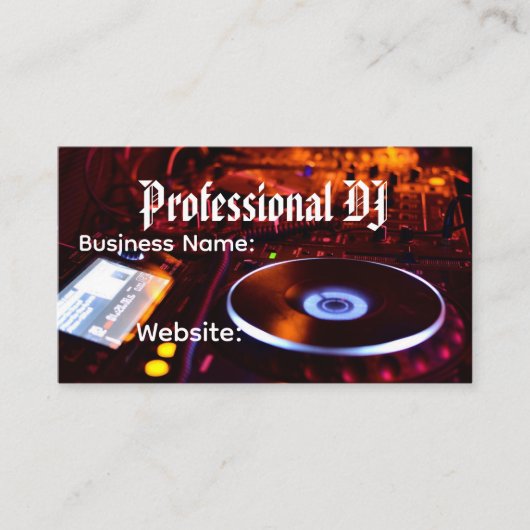 Professioneel Deejay Visitekaartje (Voorkant)
