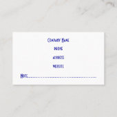 Professioneel Deep Blue Visitekaartje (Achterkant)