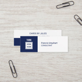 Professioneel denken buiten doos Navy Blue Modern Mini Visitekaartje