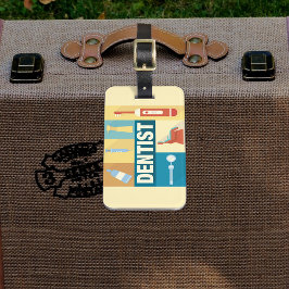 Professioneel dentist-ikoon ontworpen bagagelabel