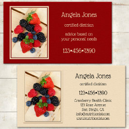 Professioneel diëtist Nutritionist Visitekaartje