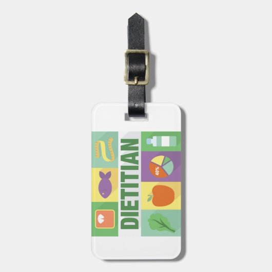 Professioneel diëtitisch pictogrammen ontworpen bagagelabel (Voorkant verticaal)