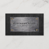 Professioneel, donker hout en metaal visitekaartje (Voorkant)