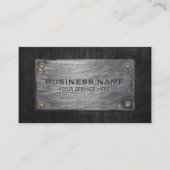 Professioneel, donker hout en metaal visitekaartje (Voorkant)