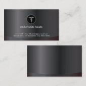 Professioneel donker metallisch medisch Visitekaar Visitekaartje (Voorkant / Achterkant)