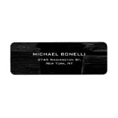 Professioneel Donker Zwart Grijs Hout Plain Elegan Etiket (Voorkant)