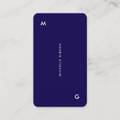 Professioneel Donkerblauw Eenvoudig Minimaal Visitekaartje (Voorkant)