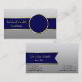 Professioneel donkerblauw goudblauw visitekaartje (Voorkant / Achterkant)