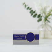 Professioneel donkerblauw goudblauw visitekaartje (Staand voorkant)