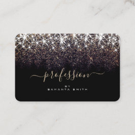 Professioneel, donkerbruin Gold Glitter Elegant Visitekaartje