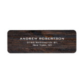 Professioneel Donkerbruin Hout Plain Elegant Etiket (Voorkant)