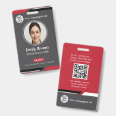 Professioneel donkergrijs bedrijfsidentificatiekaa badge (Voor- en achterkant)