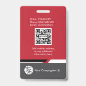 Professioneel donkergrijs bedrijfsidentificatiekaa badge (Achterkant)