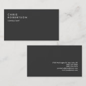 Professioneel donkergrijs eenvoudig Visitekaartje (Voorkant / Achterkant)