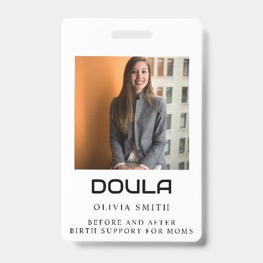 Professioneel Doula Foto Naam Identiteit Design Badge (Voorzijde)