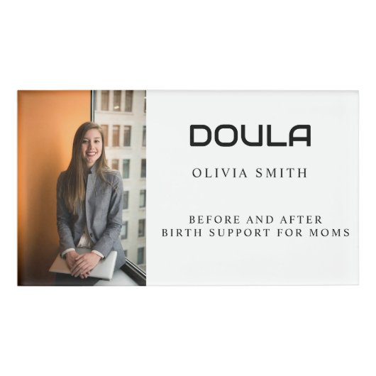 Professioneel Doula Foto Naam Identiteit Design Naambadge (Voorkant)