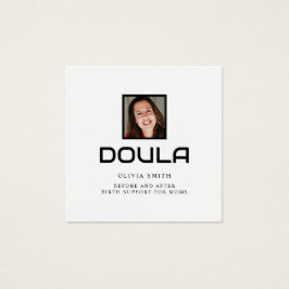 Professioneel Doula Foto Naam Identiteit Design Vierkante Visitekaartjes