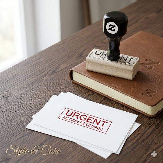 Professioneel Dringende Actie Vereist Kantoor Rubberstempel