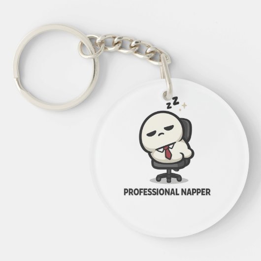 Professioneel Dromer - Schattig Vermoeid Kantoorpe Sleutelhanger (Voorkant)