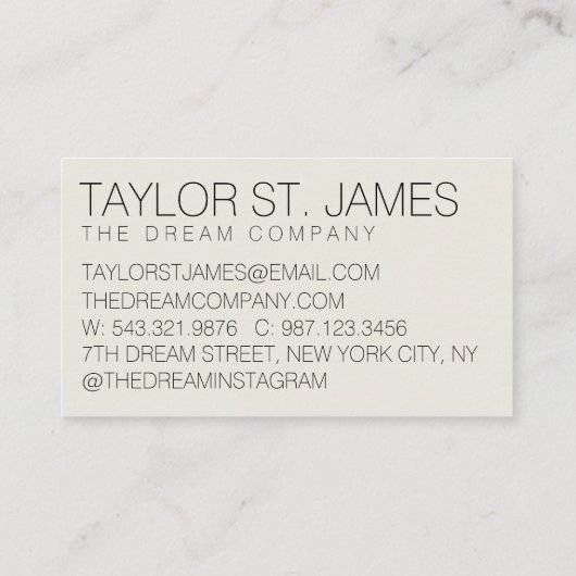 Professioneel dubbelzijdig Visitekaartje (Achterkant)