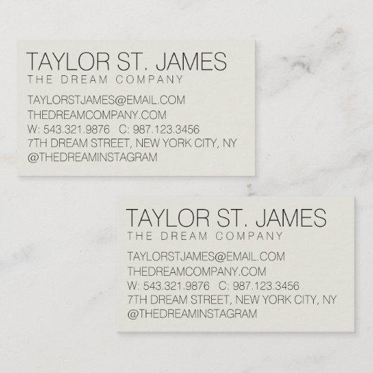 Professioneel dubbelzijdig Visitekaartje (Voorkant / Achterkant)