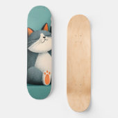 Professioneel dutten nemende grappige slapende kat persoonlijk skateboard (Voorkant)