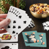 Professioneel dutten nemende grappige slapende kat pokerkaarten (Insitu)