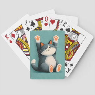 Professioneel dutten nemende grappige slapende kat pokerkaarten