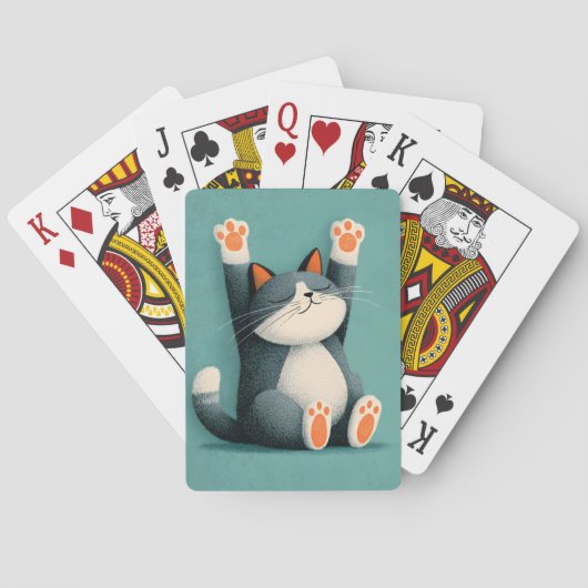 Professioneel dutten nemende grappige slapende kat pokerkaarten (Achterkant)