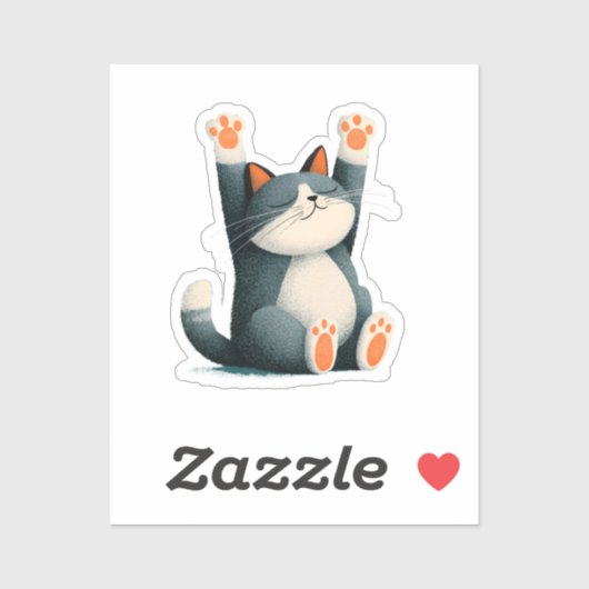 Professioneel dutten nemende grappige slapende kat sticker (Vel)