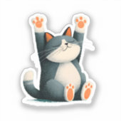 Professioneel dutten nemende grappige slapende kat sticker (Voorkant)