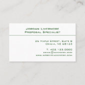 Professioneel, eenvoudig, basic, Fern Green Modern Visitekaartje (Achterkant)