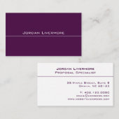 Professioneel, eenvoudig, basic, pruim & wit moder visitekaartje (Voorkant / Achterkant)