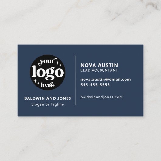 Professioneel eenvoudig blauw modern design met Lo Visitekaartje (Voorkant)