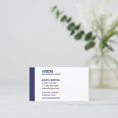 Professioneel, eenvoudig blauw Visitekaartje (Staand voorkant)