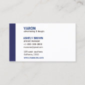 Professioneel, eenvoudig blauw Visitekaartje (Voorkant)