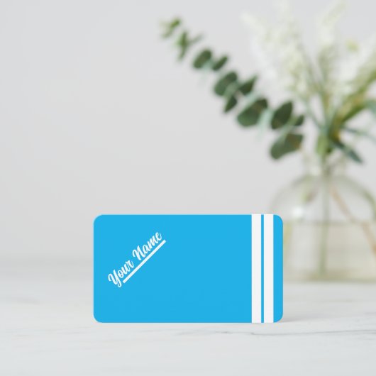 Professioneel Eenvoudig blauw wit Visitekaartje (Staand voorkant)