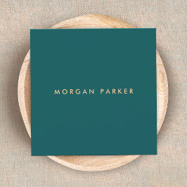 Professioneel, eenvoudig Blauwgroen vierkant Vierkante Visitekaartje